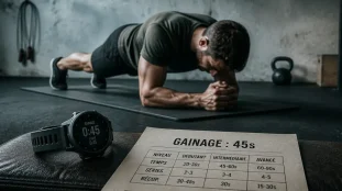 Gainage combien de temps : durée 45 s pour résultats concrets