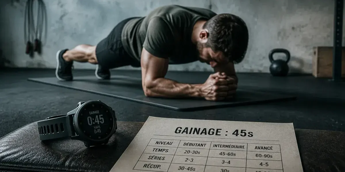Gainage combien de temps : durée 45 s pour résultats concrets
