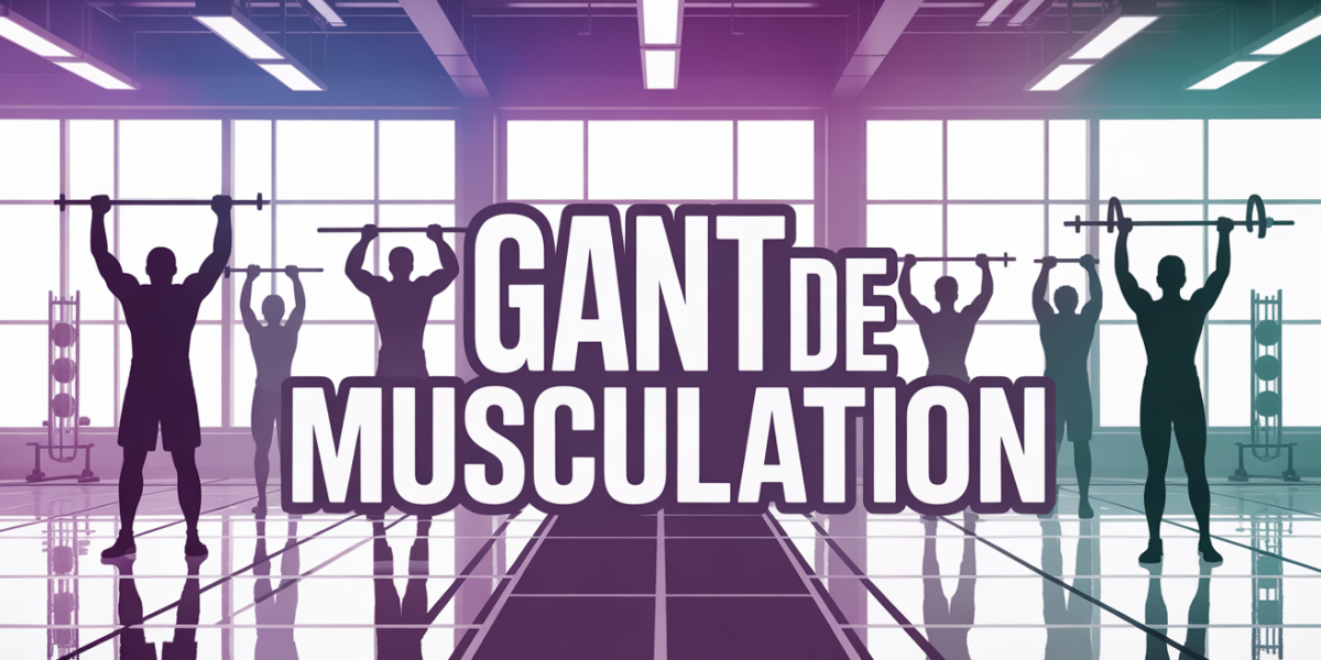 gant de musculation en salle mains gantées sur haltères