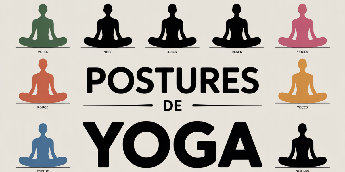 Grille de mots fleches avec cases vides et postures yoga zen