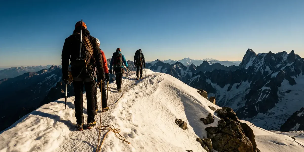 arête enneigée panorama guide de haute montagne
