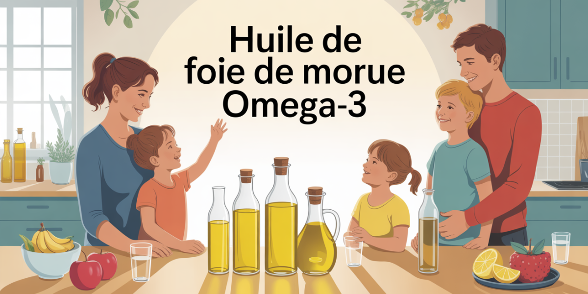 famille autour huile de foie de morue oméga-3 bienfaits santé