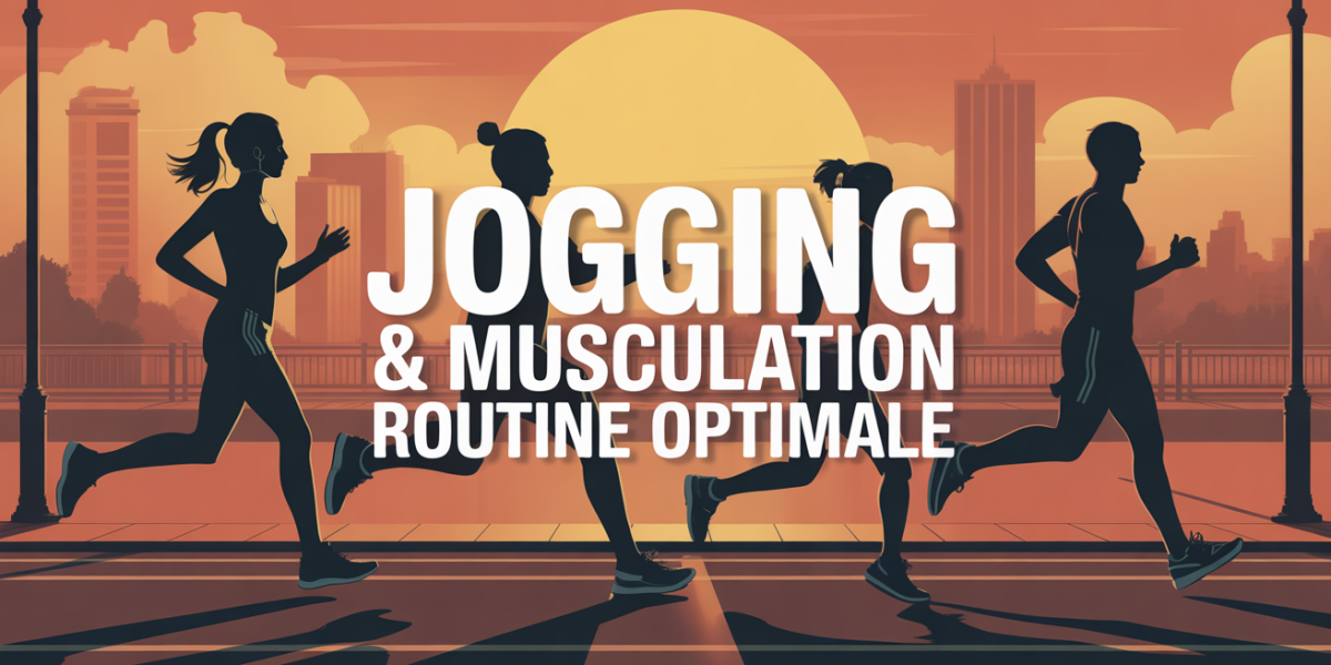 Jogging et musculation routine optimale, silhouettes urbaines
