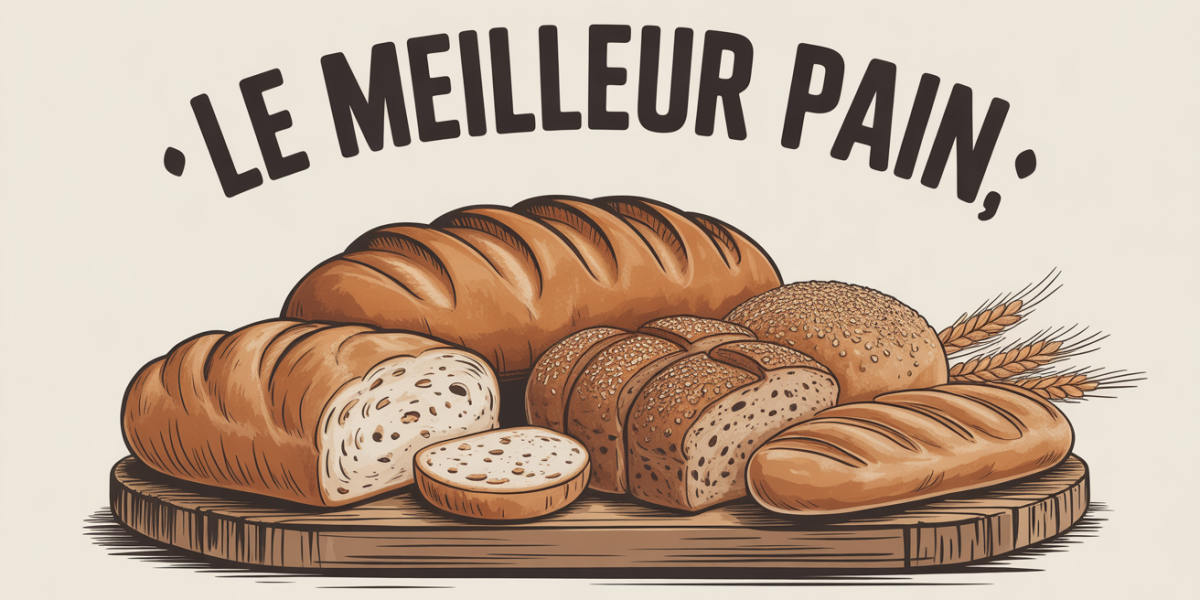 ensemble de pains frais variés sur planche illustration moderne