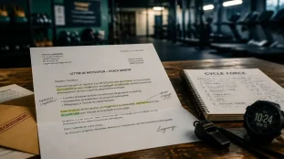 Lettre de motivation sportif sur bureau, pour convaincre un recruteur