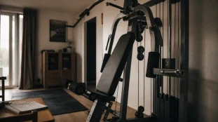 Machine de musculation compacte à domicile : station home gym pour tout le corps