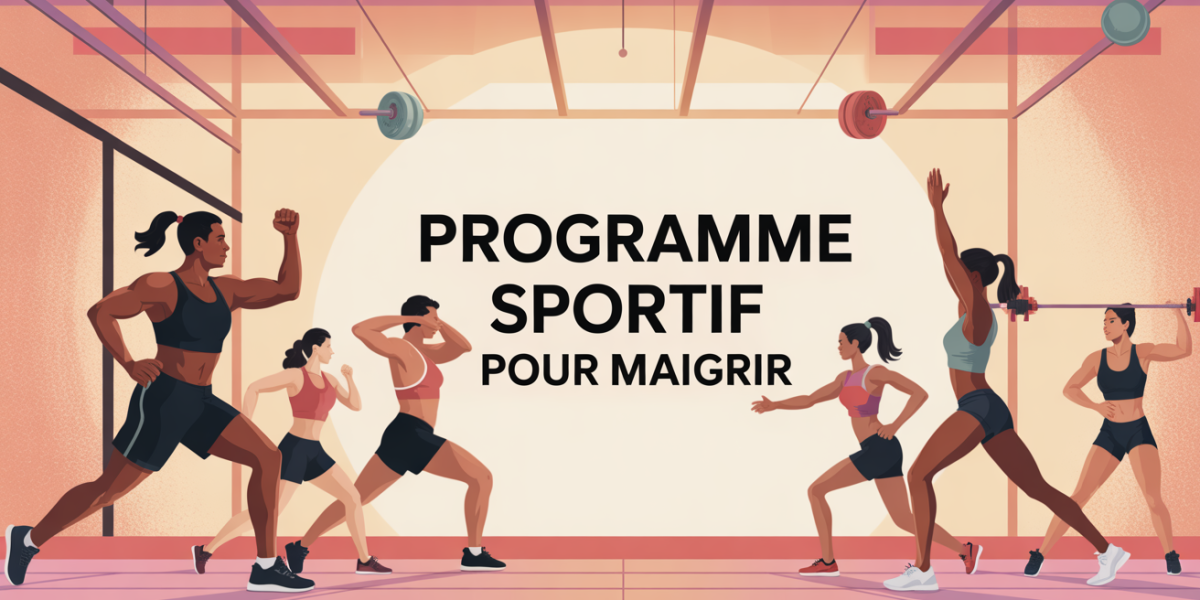 maigrir par le sport programme illustration silhouettes sportives