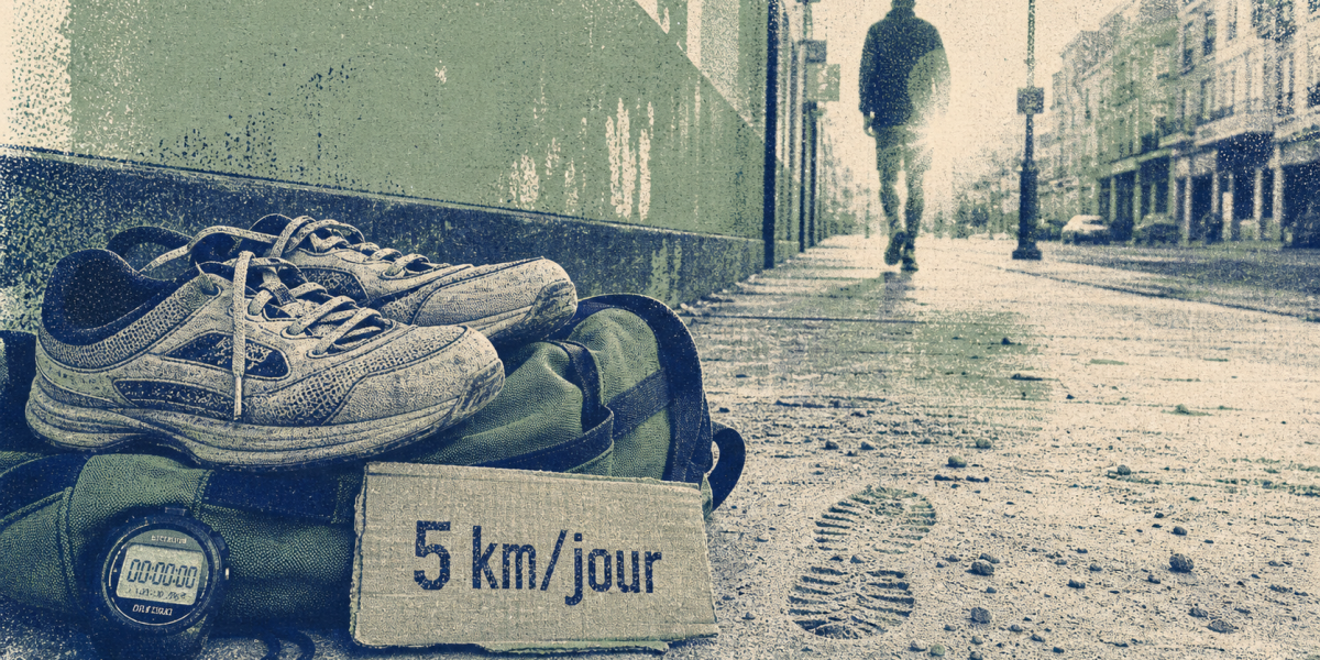 Marcher 5 km par jour : chaussures, chronomètre et 5 km/jour