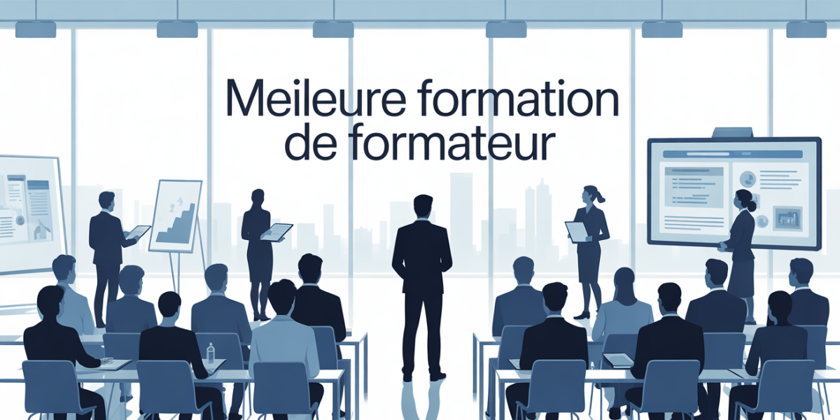 meilleur formateur en salle de formation moderne silhouettes interactif