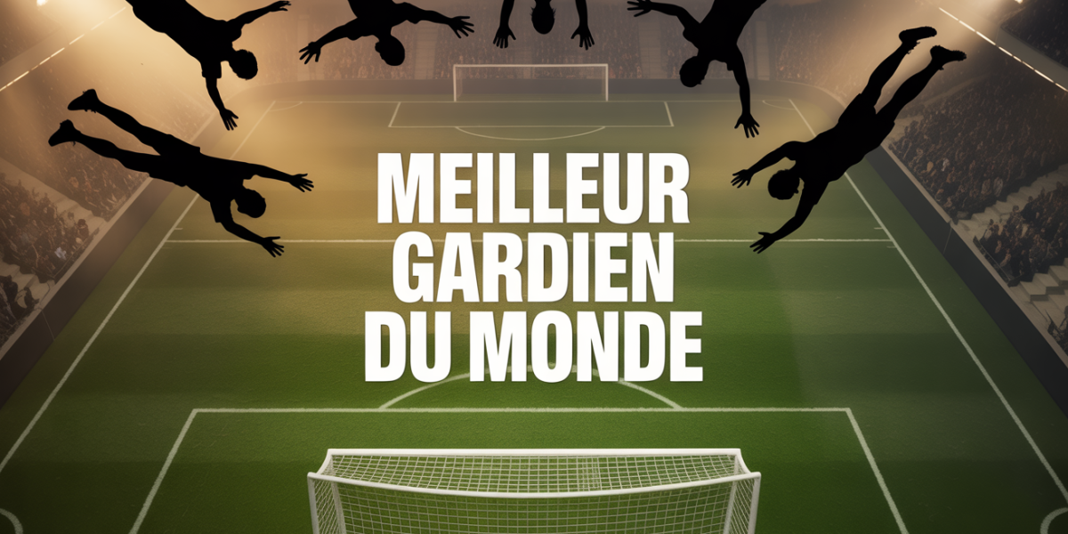 vue de haut terrain football silhouettes gardiens plongeant meilleur gardien du monde