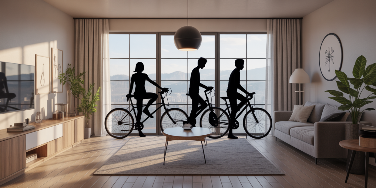 meilleur vélo d appartement silhouettes sur vélo connecté