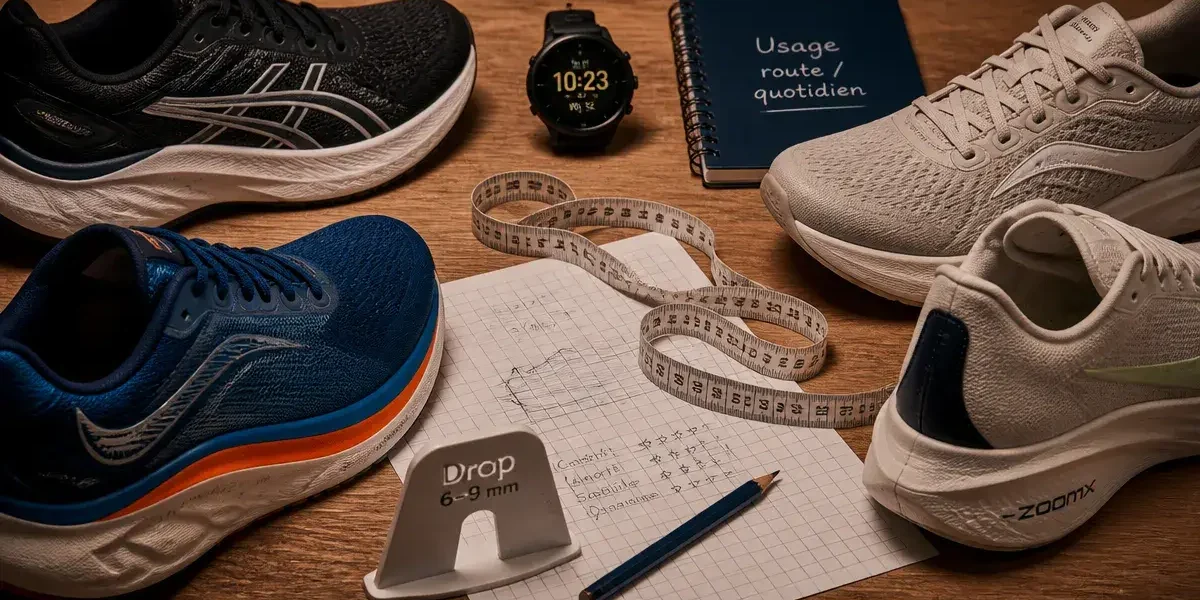 Meilleure chaussure running : amorti, drop et usage (drop 6–9 mm)
