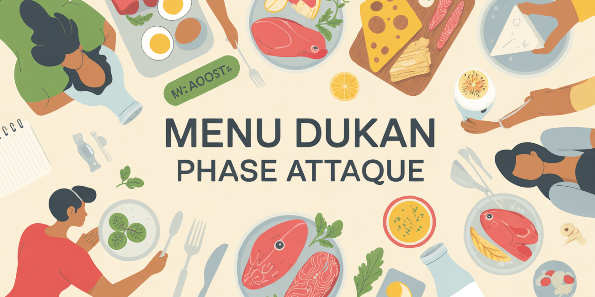 Table garnie d'aliments regime Dukan phase attaque