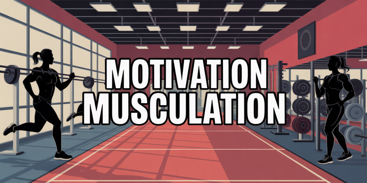 Illustration motivation musculation salle stylisée