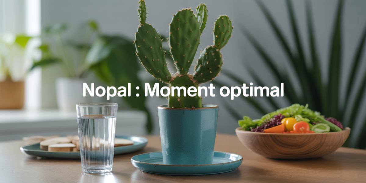 nopal avant ou apres le repas scene avec comprimés et legumes