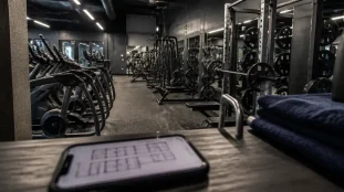 ONE Fitness Strasbourg : couloir cardio et musculation, plan de salle