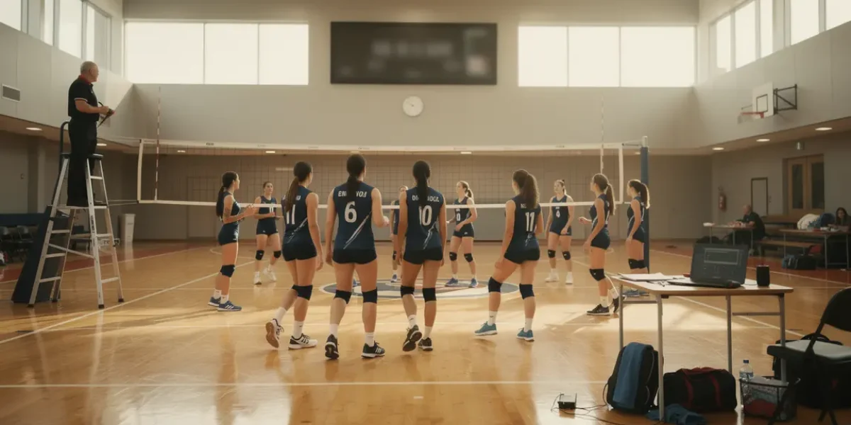 photo gymnase volley logistique chronomètre durée