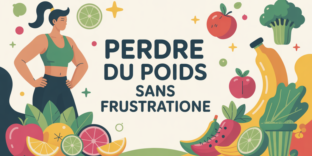 Perdre du poids sans frustration scène bien-être et aliments sains