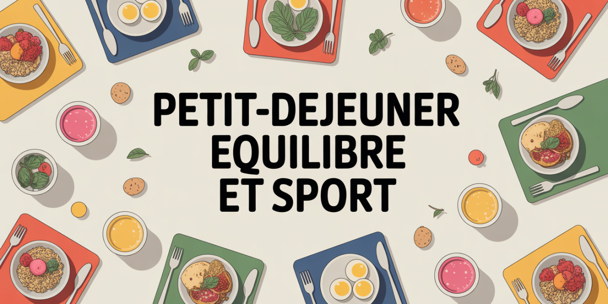 Petit dejeuner equilibre et sport sur table assortie