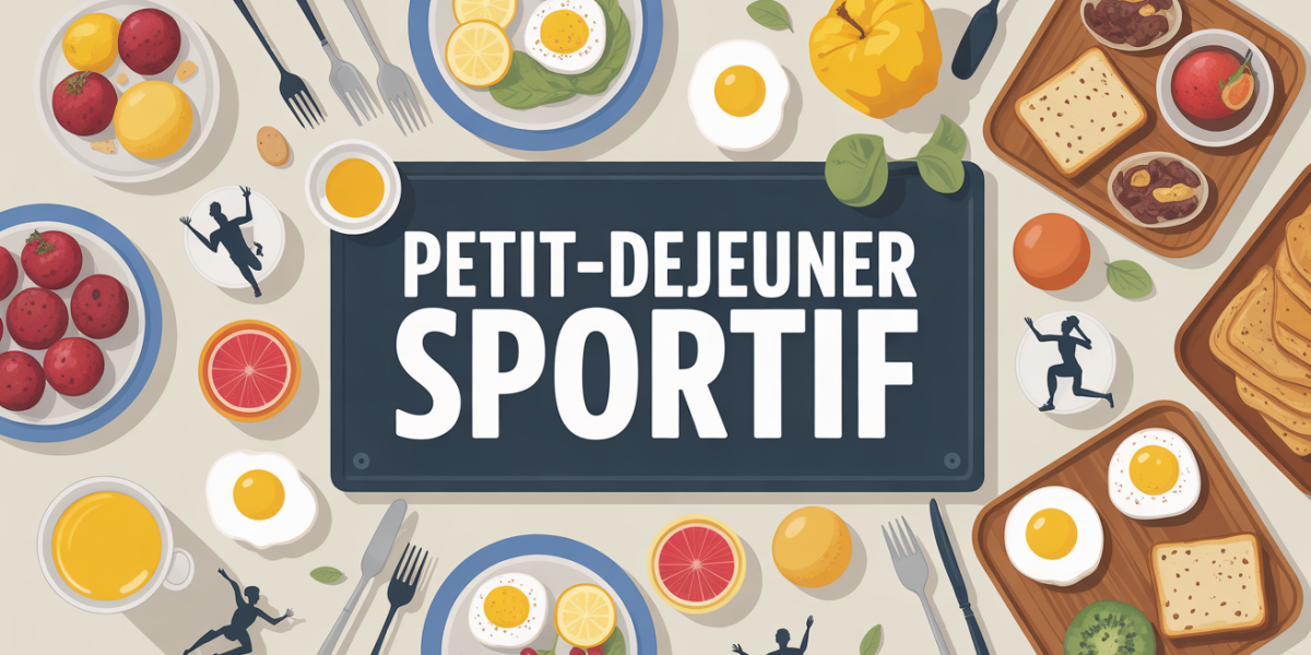 petit dejeuner pour sportif scene matinale illustration