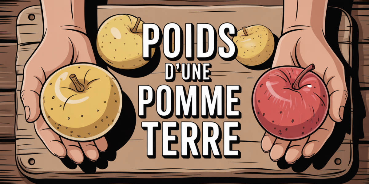 Main avec pommes de terre calibres sur planche, poids visible