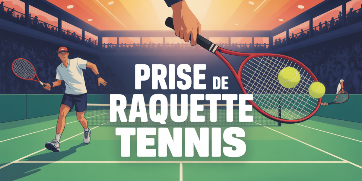 prise de raquette tennis illustration silhouettes court