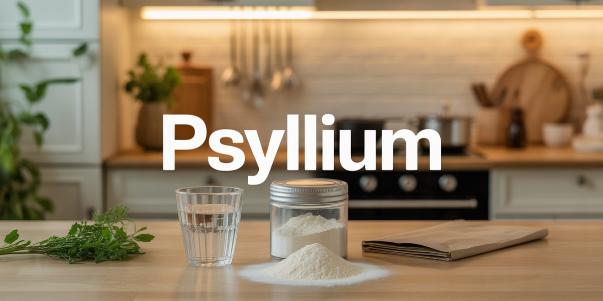 Psyllium et eau pour transit sain en cuisine
