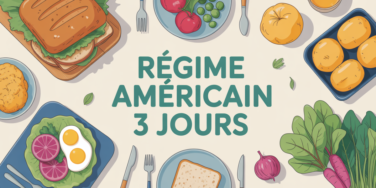 aliments regime americain 3 jours sur table
