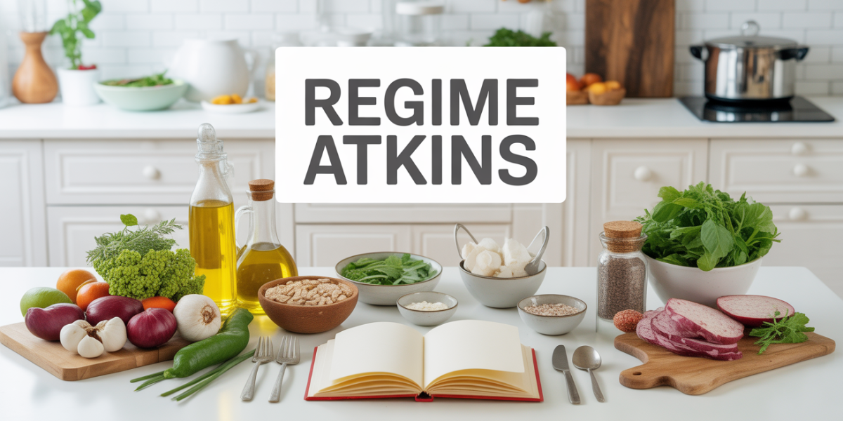 Table stylisée aliments Atkins low carb menus PDF