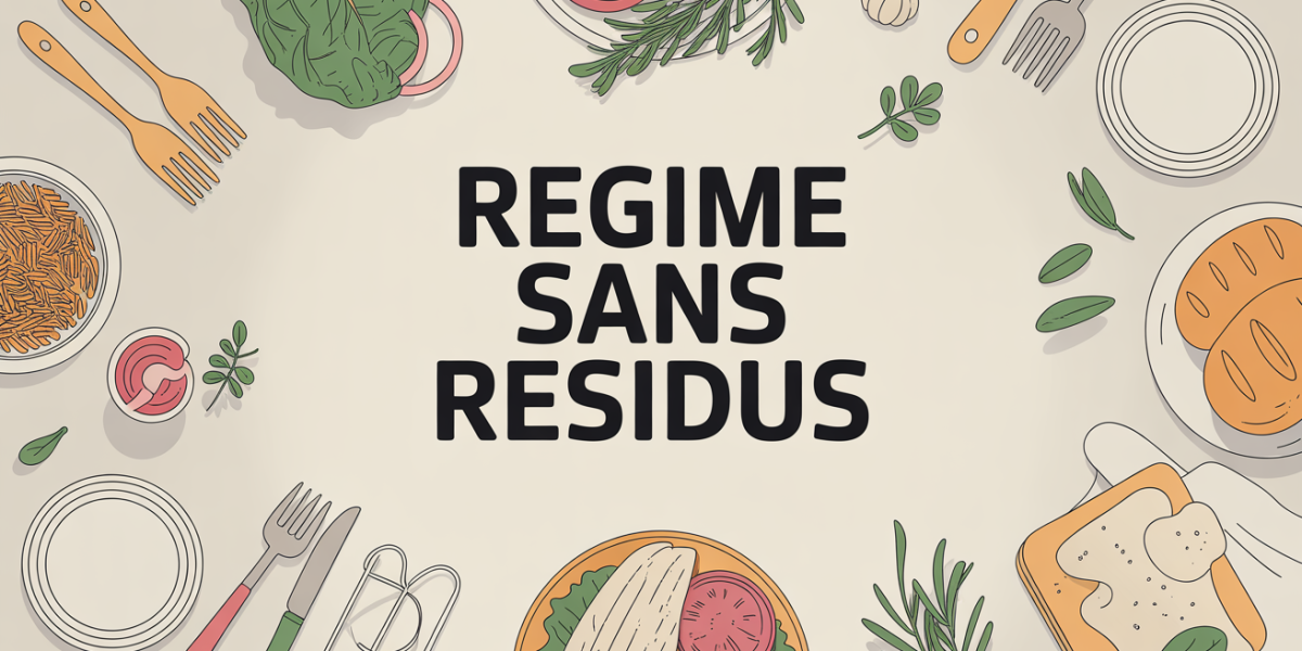 illustration carnet recettes regime sans residus avec aliments compatibles