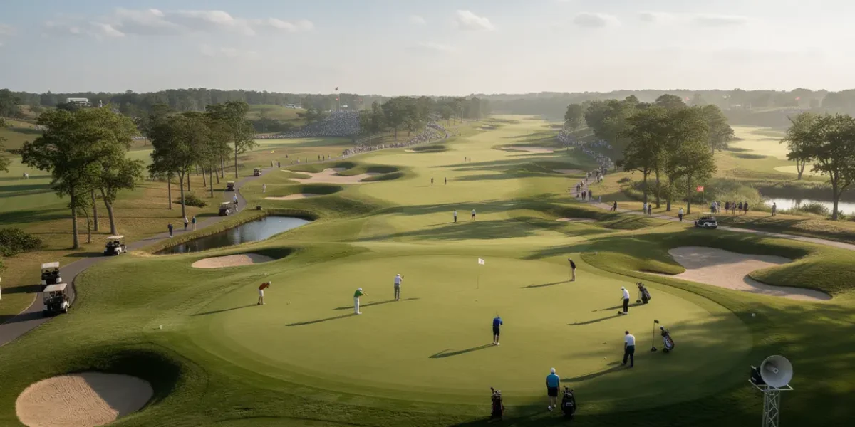 Vue aerienne parcours golf shotgun