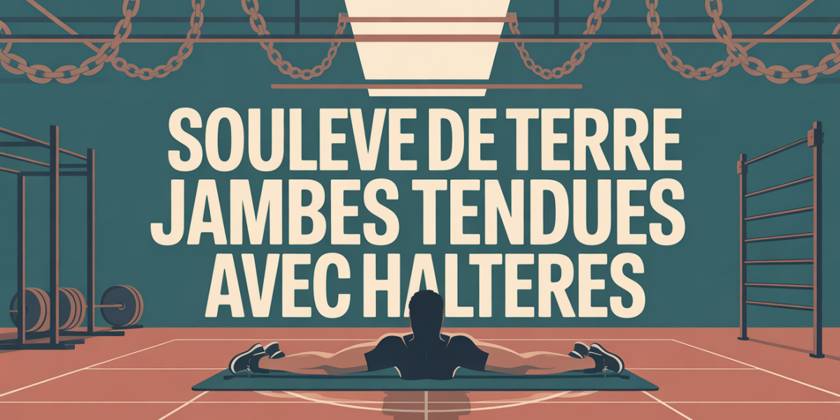 Illustration chaine posterieure souleve de terre jambes tendues avec halteres