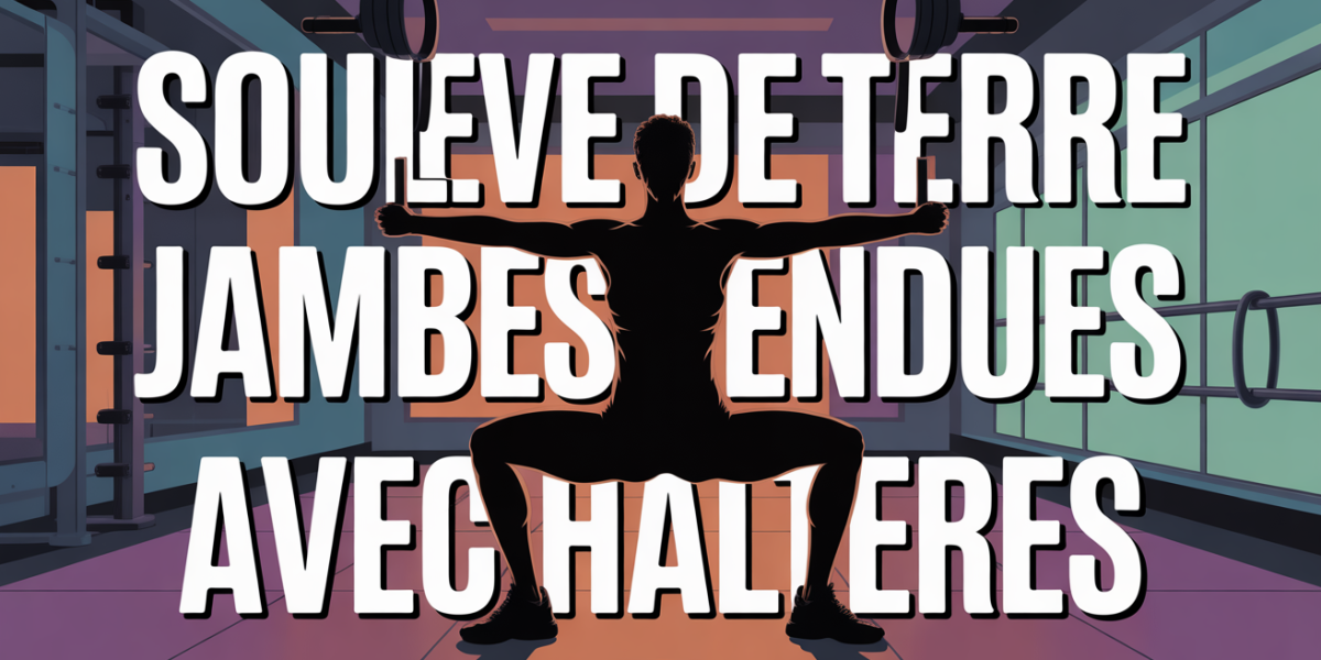 Silhouette effectuant souleve de terre jambes tendues avec halteres dos droit