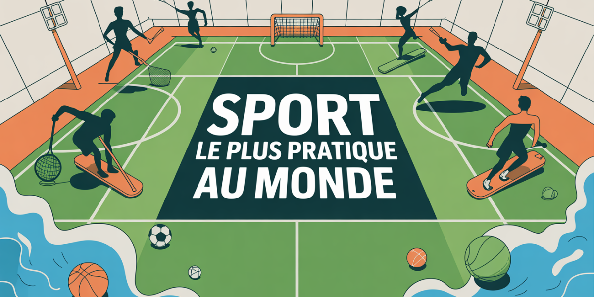 Illustration colorée du sport le plus pratique au monde sur terrain multisports