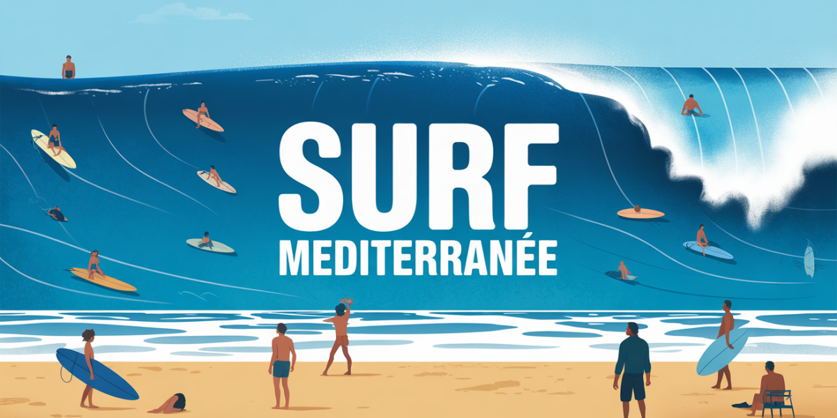 surf mediterranee vague bleue plage surfeurs silhouette