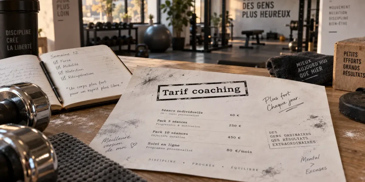 Tarif coach sportif : prix coaching et suivi