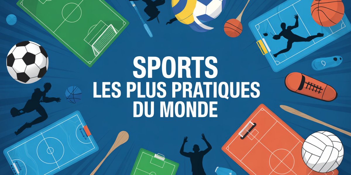 Vue stylisée du top 20 des sports les plus pratiques au monde