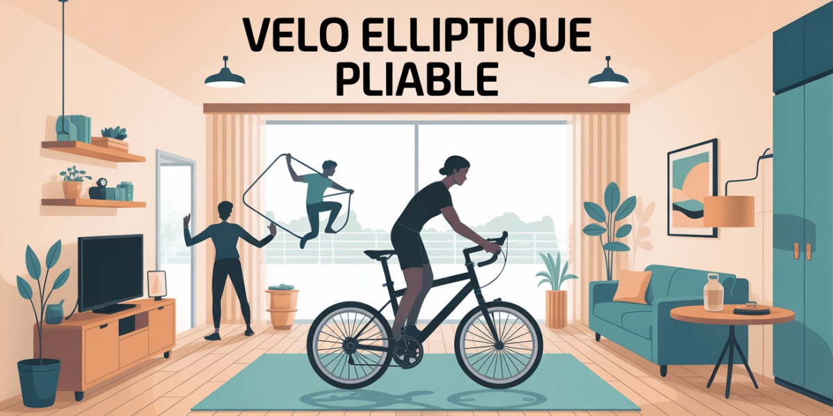 Velo elliptique pliable dans appartement moderne
