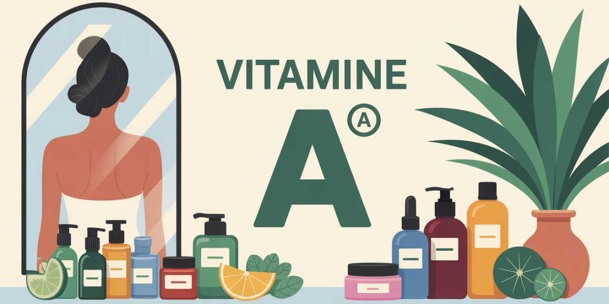 vitamine a et peau devant miroir