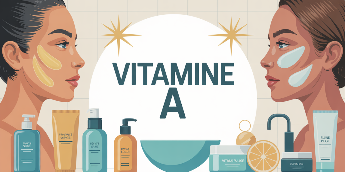 illustration vitamine a sur la peau skincare moderne